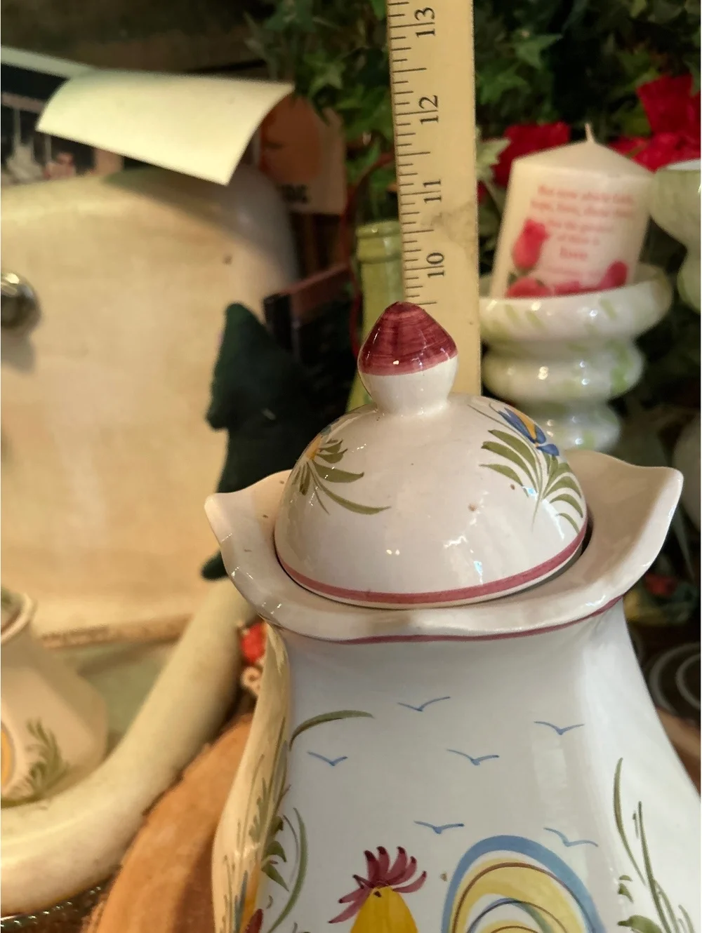 Vintage J. Willfred Ceramic Rooster Cookie Jar Made in Portugal